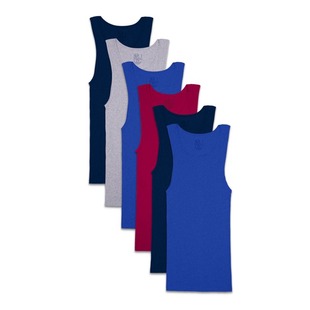 Fruit Of The Loom Mens Assorted A-Shirt - 6 Pack, S, Assorted