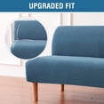 thumbnail image 3 of Armless Futon Cover Stretch Sofa Bed Slipcover Protector Elastic Feature Rich Textured High Spandex Small Checks Jacquard Fabric Futon Cover, Machine Washable, 3 of 7