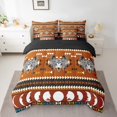 thumbnail image 2 of Western Queen Bedding Sets With Sheets Bull Skull Bed In A Bag 7 Piece Comforter Set Boho Aztec Bedding Set For Kids Adults Bohemian Exotic Bed Set Reversible, 2 of 5