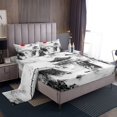 thumbnail image 1 of Erosebridal Japanese Mount Fuji Bed Sheets Set Queen Size, Ink Printing Bed Sheets Queen, Teens 4 Pieces, 1 of 7