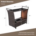 thumbnail image 4 of Costway Chariot de Service de Bar en Rotin pour Patio Roues Seau à Glace Poignée Supérieure en Verre Jardin, 4 of 10