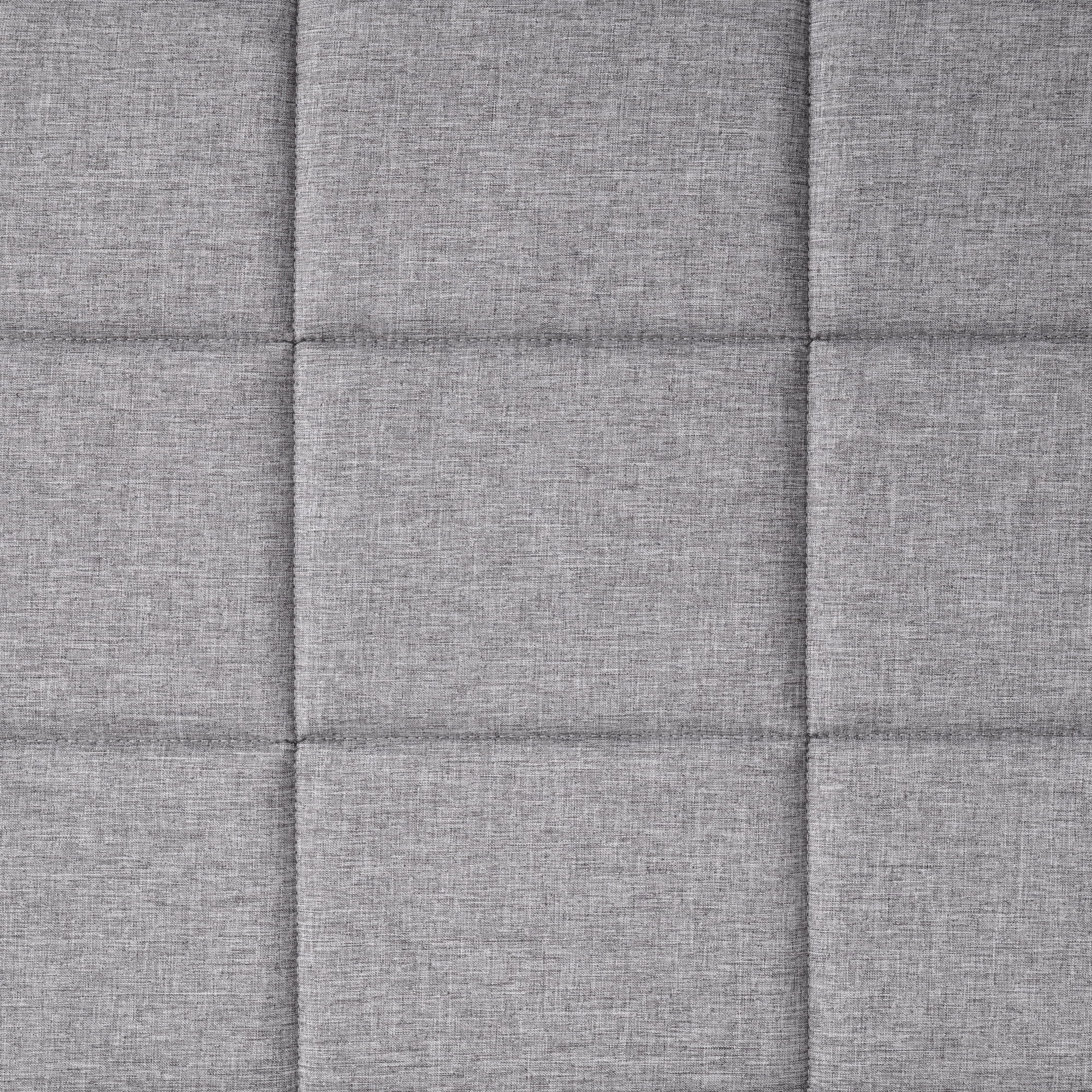 Lit plateforme rembourré Mainstays, double, tête de lit à coutures carrées réglable en hauteur, gris