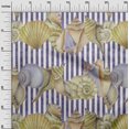 thumbnail image 3 of oneOone Rayon Olive Green Fabric Sea Shells Ocean Sewing Craft Projects Fabric Prints By Yard 56 Inch Wide, 3 of 4