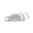 thumbnail image 4 of BLISSFUL STEP Women's Slide Sandal Rhinestone Strappy Square Toe Kitten Heel Slide Sandals Silver 9, 4 of 7