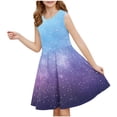 thumbnail image 2 of Liquidation d'Économies d'Été! WRKEKC Robe d'Été pour Fille, Robe Décontractée pour Fille, Robe d'Été Sans Manches à Encolure Ronde avec Imprimé à Paillettes pour Fille, Robe pour Enfant de Taille Moyenne avec Taille Cintrée 4 Ans, 2 of 7