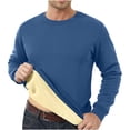 thumbnail image 2 of Yuyuzo Mens Crewneck Sweatshirts Fleece Sherpa Lined Pullover Tops Winter Warm Basic Thick Solid Color Sweat Shirts, 2 of 6