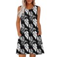 thumbnail image 2 of Ovzne Robes d'Été pour Femmes Robe Femme Imprimé Sans Manches Col Rond Aguichant Élégante Boîte de Nuit Fête Tunique Mini Robes Décontractées Vacances Robe Vacances Robe Imprimée Liquidation, 2 of 7