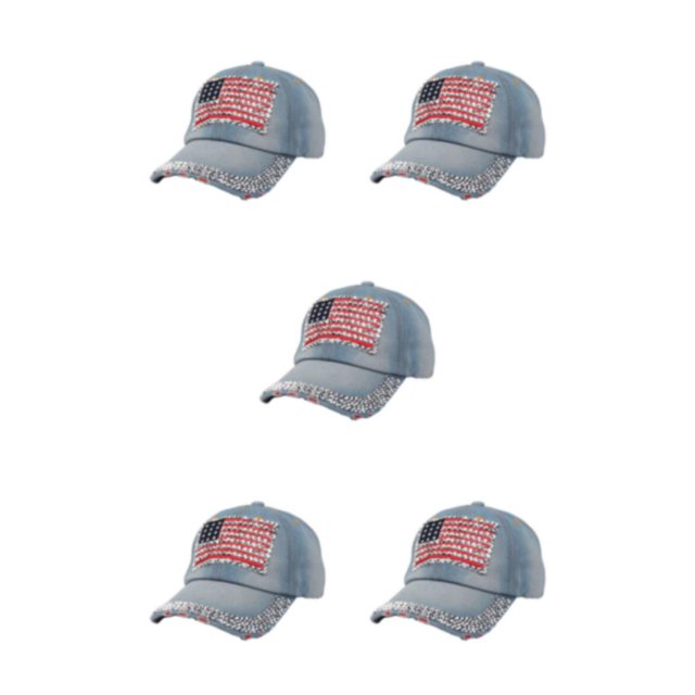 Decodeary Fashionable Baseball Cap Adjustable And Sun Defended Multi-colors Hat Denim 2 5Set