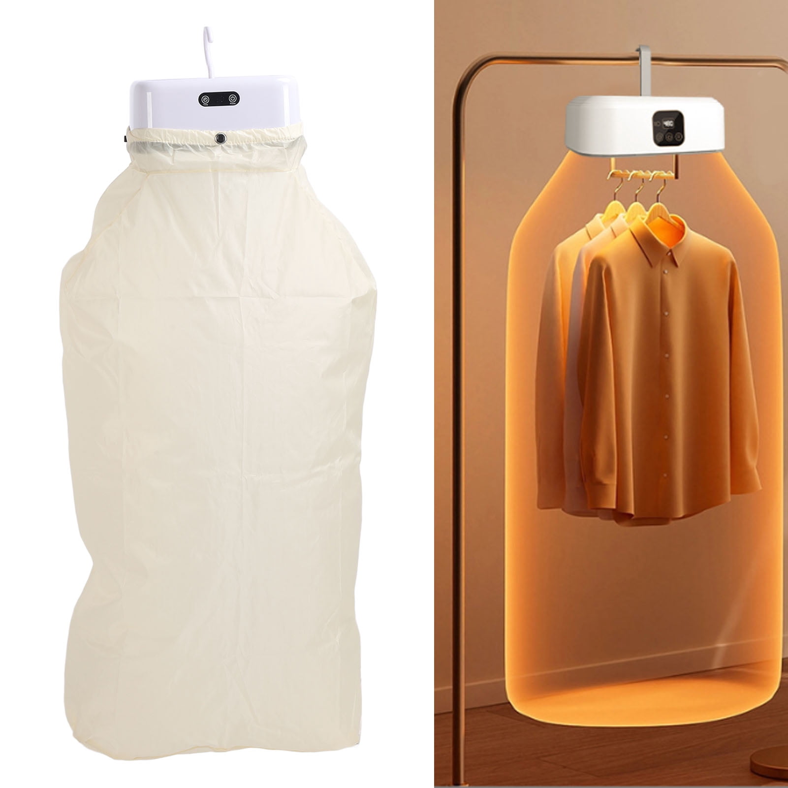 Multiple Foldable Travel Clothes Dryer, Low Noise Timer Settings Quick Drying Clothes Dryer, Portable with Coat Cover for Apartments Home