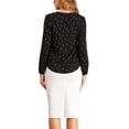 thumbnail image 3 of INSPIRE CHIC Women's Ruffle Neck Long Sleeve Polka Dots Blouse Shirts, 3 of 5