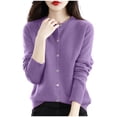 thumbnail image 3 of Yuyuzo Cardigans pour Femmes à Boutons Classique Uni Manches Longues Col Rond Cardigan Tricoté Chandails, 3 of 4