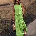 thumbnail image 1 of MesaSe Femmes Casual Robe Robe d'Été pour les Femmes Cou Sans Manches Maxi Robes de Fourche de Couleur Unie Ouverture Robe Femmes Vêtements L AG, 1 of 5