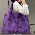 thumbnail image 4 of Sac à Main Grande Capacité Motif Chauves-Souris Violet Léger Pliable Sac de Magasinage, 4 of 6