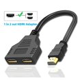 thumbnail image 2 of HDMI Splitter 1080P Dual Port Y Splitter 1 In 2 Out Cable Male to Female Adapter for LCD TV, 2 of 7