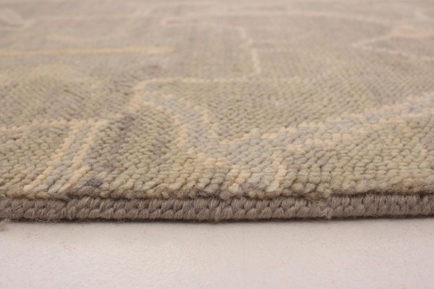 ECARPETGALLERY Tapis Noué à la Main pour Salon, Salle à Manger et Chambre à Coucher Transitionnel Collection Oushak Prestige 5'1" x 8'0" en Gris