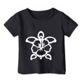 thumbnail image 3 of T-shirts Filles Mode Imprimé Tortue Col Rond Manches Courtes Décontractées Hauts Filles Noir 6-7 Ans, 3 of 3