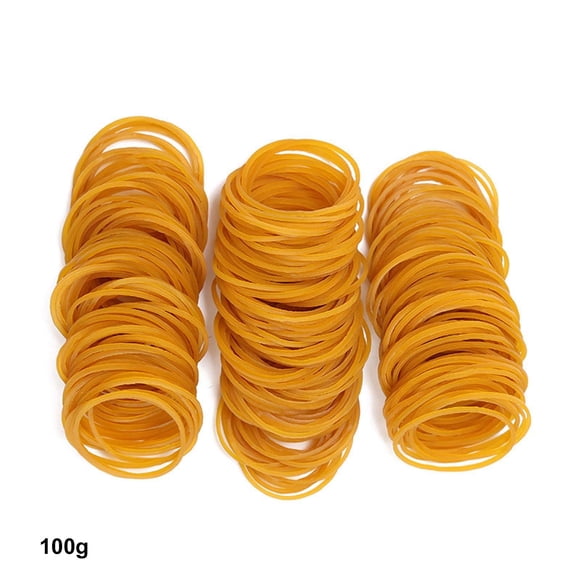 JASKFLY Rubber Band 4cm Rubber Bands 100g with Storage Box for Office Home School Supplies Elastic Bands,Home Storage|Plastic,Yellow