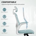 thumbnail image 4 of HOMCOM Ergonomic Office Chair with 4D Lumbar Support, Headrest, Light Green, 4 of 10