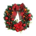 thumbnail image 2 of Couronne de Noël pour Porte d'Entrée Nœud Rouge Couronne Boule de Noël Couronne de Noël Décoration de Noël Décorations pour la Maison Décorations de Noël Intérieures, 2 of 9