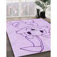 thumbnail image 3 of Ahgly Tapis d'Intérieur Lavable en Machine Carré Transitionnel Lilas Violet Vif, 3 Pieds Carré, 3 of 7