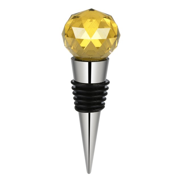WIFKLSIIPG Diamond Stainless Steel Champagne Stopper Sparkling Bottle Plug Sea(Yellow)