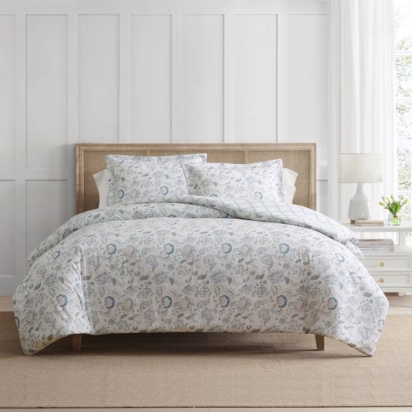 Martha Stewart Everyday 3 Piece Juliet Jacobean Printed Cotton Duvet Cover Set King