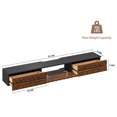 thumbnail image 2 of FloatiCasa 55-Inch Floating TV Stand Wall Mounted, Fully Assembled, Solid Wood Veneer, for TVs up to 60", Vintage Carved Doors, 2 of 17
