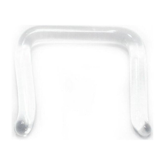 Clear Septum Nose Retainer Glass Pyrex Staple 16G, 14G