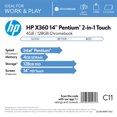 thumbnail image 2 of HP Chromebook x360 Écran Tactile HD 14 Pouces, Processeur Intel N5030 128 Go 4 Go RAM Reconditionné Bon État, 2 of 6