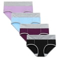 thumbnail image 1 of RKSTN 4Pc Womens Boxer Briefs High Waist Full Coverage Briefs Soft Breathable Postpartum Panties Patchwork Color Stretch Underpants, 1 of 9