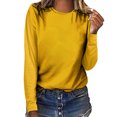 thumbnail image 1 of CEHVOM Hauts pour Femmes Col Rond Couleur Unie Manches Longues Décontracté Ample Blouse T-shirt Hauts, 1 of 5