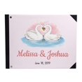 thumbnail image 1 of Darling Souvenir Purple Swan Couple Birds Printed Wedding Guest Book Hardbound Cover Sign In Book Registry Scrapbook-9 x 12 Inches, 1 of 5