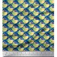 thumbnail image 1 of Soimoi Velvet Fabric Bird,Palm Tree & Sun Nature Print Fabric by Yard 58 Inch Wide, 1 of 3