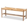 thumbnail image 1 of Baxton Studio Banc de Salle à Manger en Bois Finition Chêne Brun et Chanvre, 1 of 8