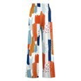 thumbnail image 3 of Pants for Women, Womens Fashionable Striped Printed Drawstring Wide Leg Pants, 3 of 4