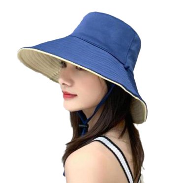 Women Wide Brim Fisherman Hat Beach Bucket Summer Foldable Cap Sun Fast