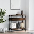 thumbnail image 3 of vidaXL Console Table with Shelf Brown Oak 29.5"x11.4"x29.5" Engineered Wood, 3 of 6