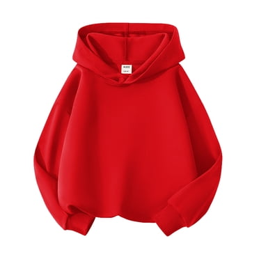 GPOECD Boys Hoodies & Sweatshirts Toddler Kids Basic Hooded Pullover Sweatshirt Soft Comfortable Children's Solid Hoodie Coat Tops for Casual Wear Red,12-13 Years