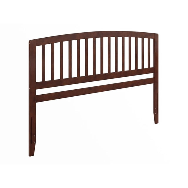 Pemberly Row Contemporary Mission-Inspired King Wood Headboard in Walnut