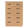 thumbnail image 3 of Better Home Products Cindy 5 Drawer Chest Wooden Dresser with Lock Beech (Maple), 3 of 14