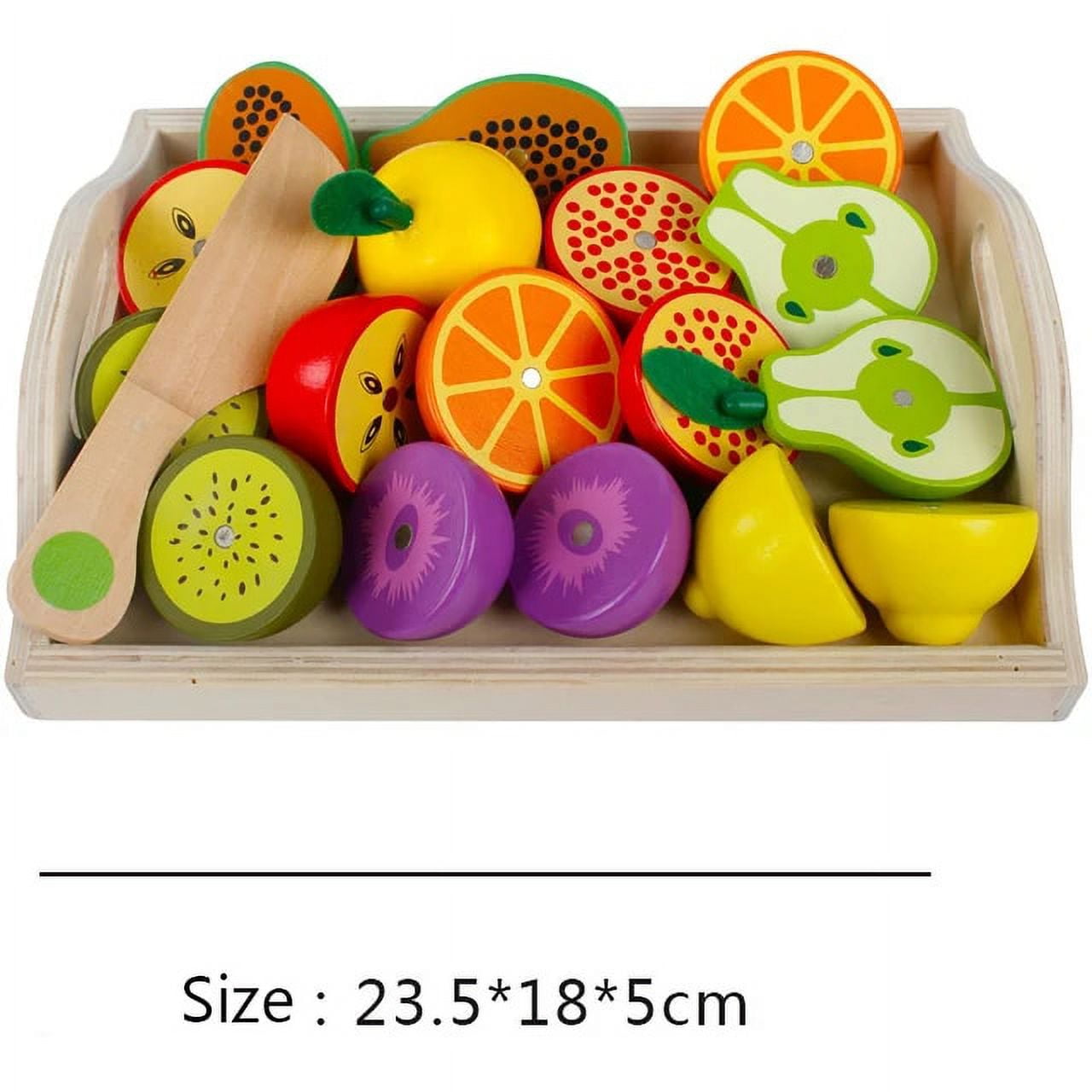 Mamabrum Fruits en Bois à Découper – Dînette Montessori pour Enfants 2+ avec Couteau et Planche