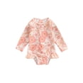 thumbnail image 1 of Fortune Toddler Baby Girl One Piece Swimsuit Long Sleeve Flower Swimwear Girls Rash Guard, 1 of 9