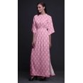 thumbnail image 2 of Bimba Rayon Floral Block Printed Womens Long MaxiDressGown With Side Slit-Small, 2 of 6
