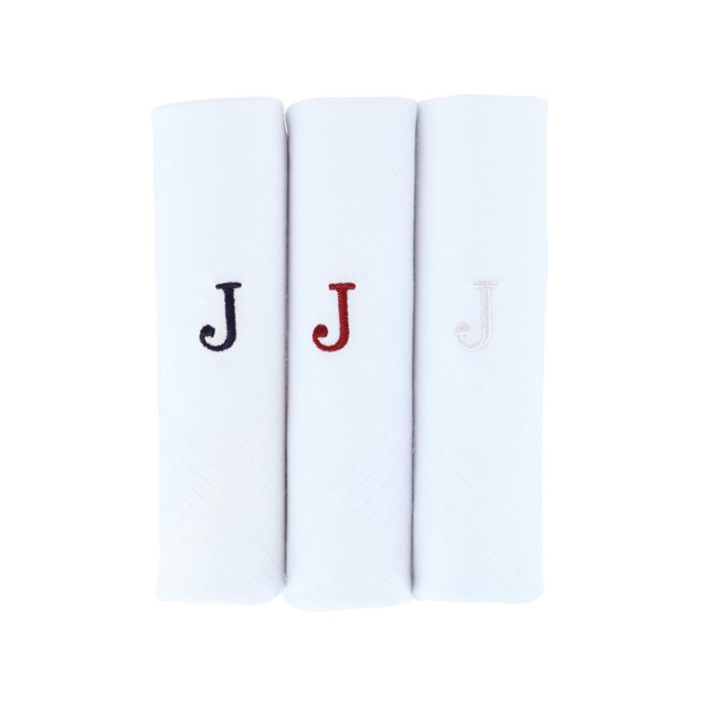 Umo Lorenzo Cotton Boxed Initial Alphabet Handkerchiefs (Pack of 3) (Men's)