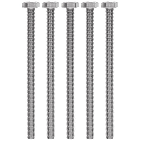 Miangastore Fully Threaded Hexagon Bolts 304 Stainless Steel 5Pcs M8x5.9in