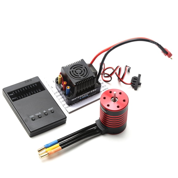 GTSKYTENRC 3650 Moteur Brushless 5200KV Moteur Étanche 60A ESC T Fiche Carte de Programmation pour 1/10