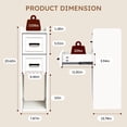 thumbnail image 2 of BERRY NEST Ensemble de 2 Tables de Chevet Étroites, Table de Chevet Moderne Blanche avec Tiroirs et Tablette Ouverte, Table d'Appoint Moderne pour Petits Espaces de Chambre, Appartements, Locataires, 2 of 8