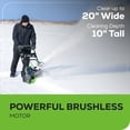 thumbnail image 4 of Greenworks Chasse-Neige Sans Fil 20 Pouces 80V, Batterie Non Incluse (Outil Seulement), 4 of 10