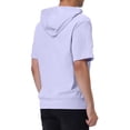 thumbnail image 3 of INSPIRE CHIC Men's Short Sleeve Hoodies Solid Color Zip Up Jackets with Hood 2XL Light Purple, 3 of 7
