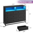 thumbnail image 4 of EDTara Commode Moderne avec Éclairage DEL RVB, Station de Recharge 4 AC + 2 USB, 6 Tiroirs Spacieux, Pattes en MDF et Métal Durables, Assemblage Facile, Rangement Multifonction pour Chambre/salon, 4 of 7